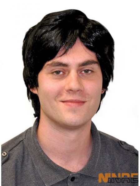 toupets de cheveux raides courts pour hommes