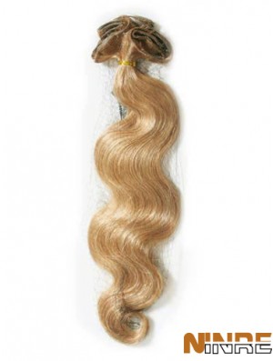 Bande ondulée de cheveux humains Remy la moins chère blonde dans les extensions de cheveux