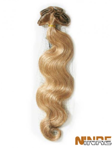 Bande ondulée de cheveux humains Remy la moins chère blonde dans les extensions de cheveux