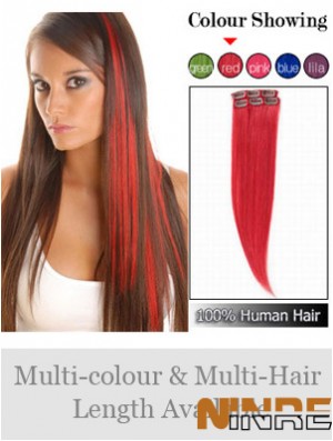 Pince à cheveux remy droite rouge à la mode dans les extensions de cheveux