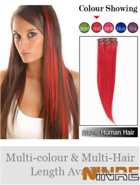 Pince à cheveux remy droite rouge à la mode dans les extensions de cheveux