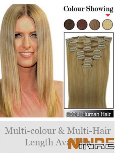 Élégante pince à cheveux humains blonde remy droite dans les extensions de cheveux