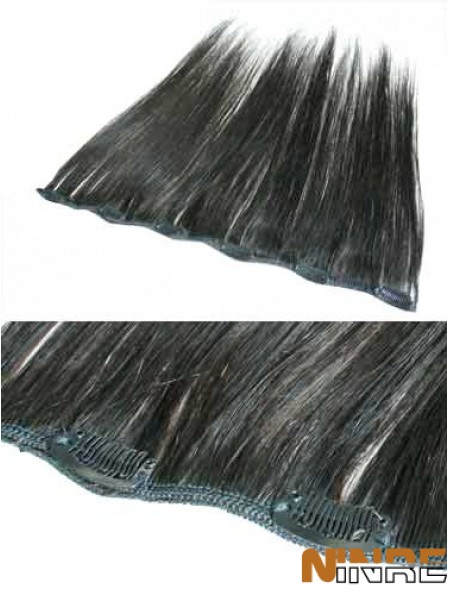 Pince à cheveux Remy droite noire fabuleuse dans les extensions de cheveux