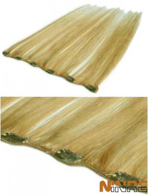 Agrafe droite blonde de cheveux remy de flexibilité dans des prolongements de cheveux