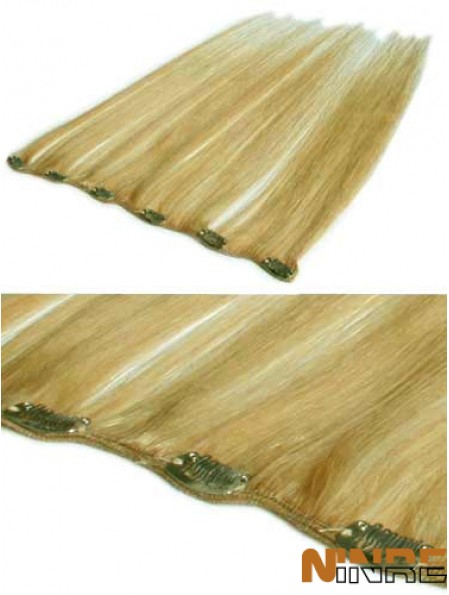 Agrafe droite blonde de cheveux remy de flexibilité dans des prolongements de cheveux