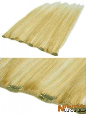 Pince à cheveux blonde remy droite abordable dans les extensions de cheveux