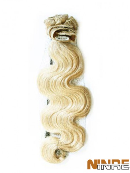 Pince à cheveux humains ondulée blonde élégante Remy dans les extensions de cheveux