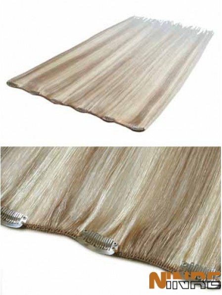 Agrafe de cheveux humains remy droite blonde pratique dans les extensions de cheveux