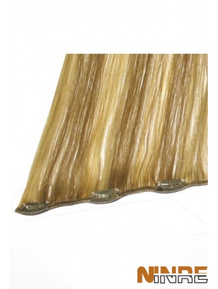 No-Fuss Blonde Straight Remy Hair Clip dans les extensions de cheveux