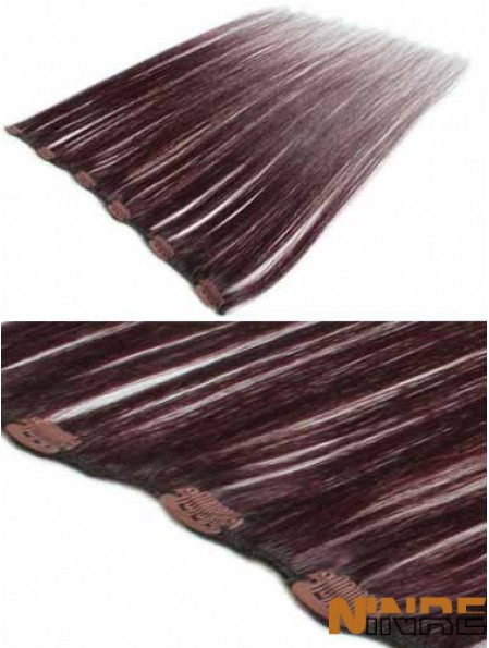 Pince à cheveux douce Remy Auburn droite dans les extensions de cheveux