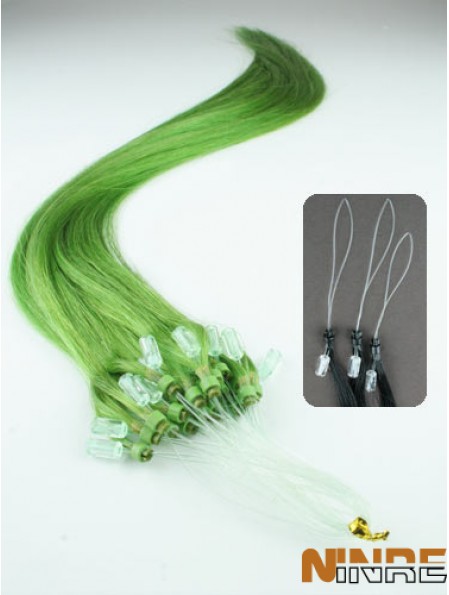 Extensions de cheveux d'anneau de boucle micro droites noires incroyables
