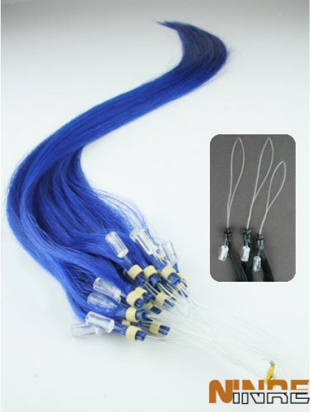 Rallonges de cheveux d'anneau de micro-boucle droite noires abordables