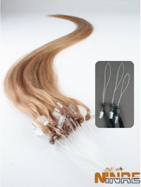 Rallonges de cheveux d'anneau de boucle micro blonde droite populaire