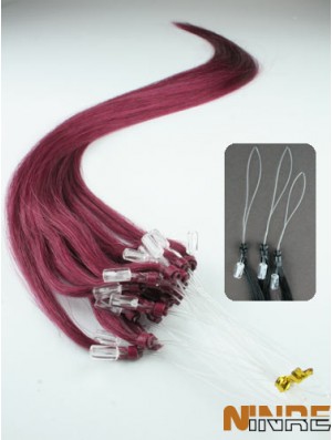 Prolongements de cheveux d'anneau de micro-boucle droite rouge appropriés