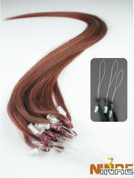 Extensions de cheveux d'anneau de micro-boucle droite Auburn incroyables