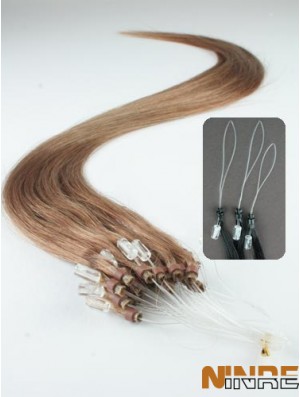 Les extensions de cheveux d'anneau de micro-boucle droite marron les moins chères