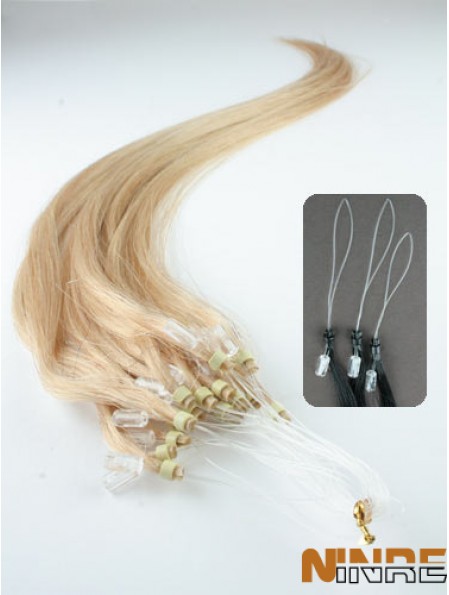 Extensions de cheveux d'anneau de micro-boucle droite blonde idéale