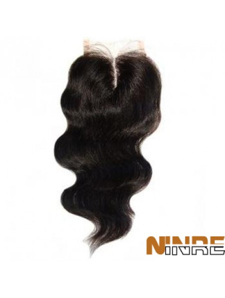 Fermetures longues en dentelle noire ondulée de haute qualité