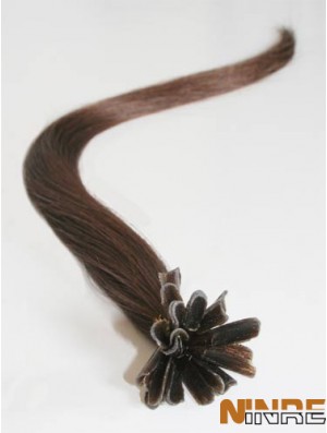Rallonges de cheveux brun droit bon clou / pointe U