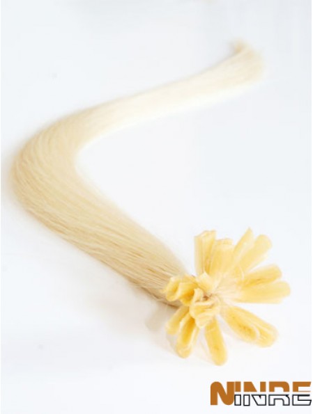 Extensions de cheveux blondes droites magnifiques ongles / pointe U