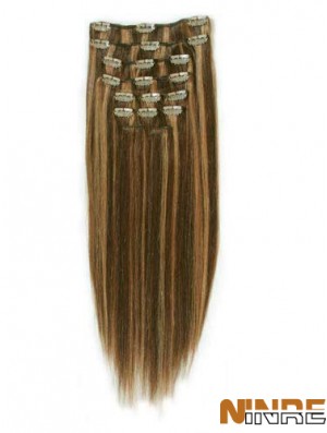 Agrafe droite de cheveux de Remy de Brown de mode dans des prolongements de cheveux