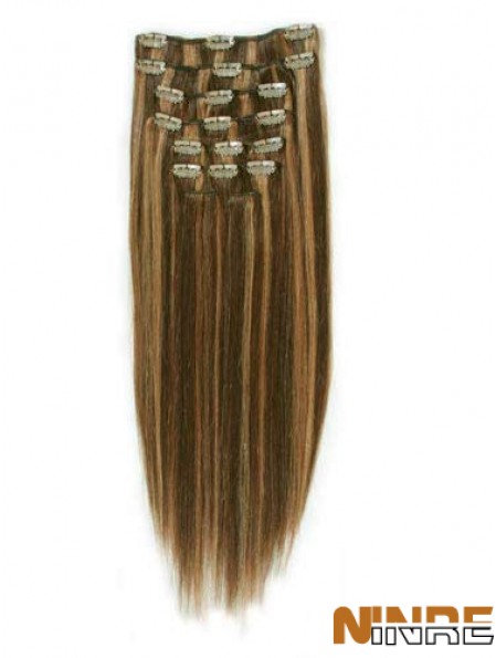 Agrafe droite de cheveux de Remy de Brown de mode dans des prolongements de cheveux