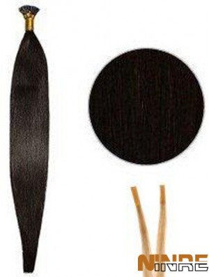 Rallonges de cheveux bâton droit noir / I Tip