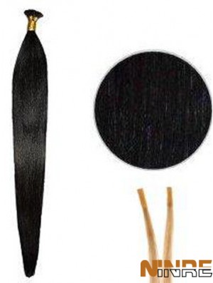 Rallonges de cheveux bâton droit noir / I Tip