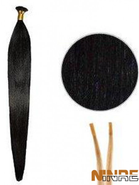 Rallonges de cheveux bâton droit noir / I Tip