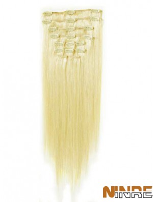 Perfect Blonde Straight Remy Hair Clip dans les extensions de cheveux
