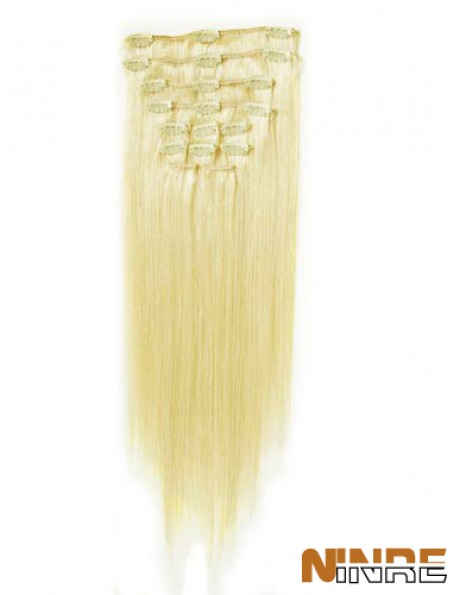 Perfect Blonde Straight Remy Hair Clip dans les extensions de cheveux