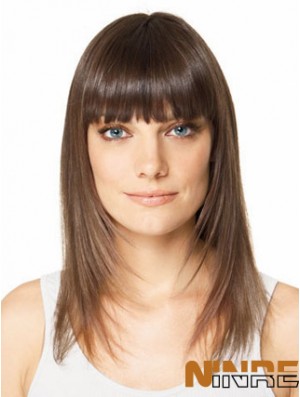 Clip en postiches pour cheveux courts couleur brune Style droit