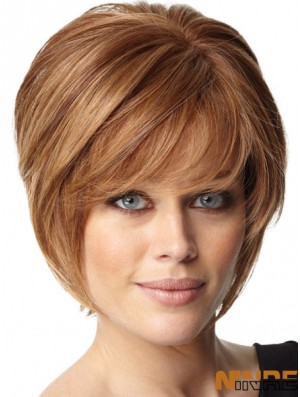 Coiffures Courtes Remy Bobs Humains Coupe Auburn