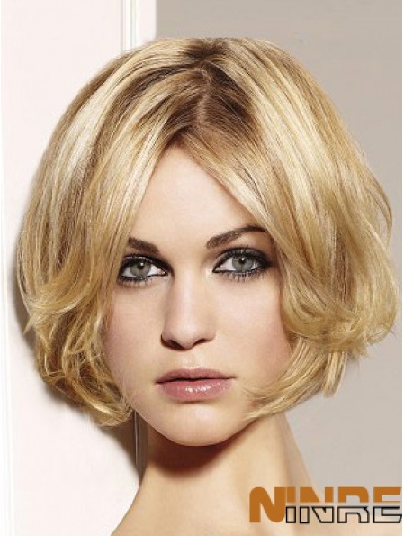 Blonde Bob Perruque Remy Humains Chin Lace Front