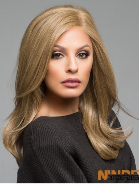 Layered Long Brown Straight 16  inchPerruques de cheveux humains populaires