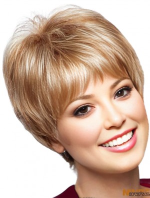 Monofilament Perruques Cheveux Humains Court Boycuts