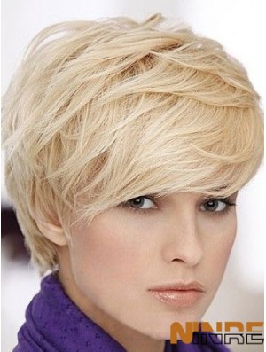 Cheveux humains droits courts avec des coupes courtes sans capuchon