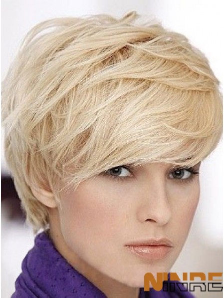 Cheveux humains droits courts avec des coupes courtes sans capuchon