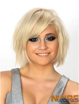 Bob Wigs UK 100% longueur de menton de style droit attaché à la main