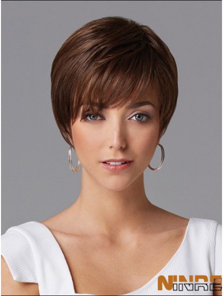 Perruques de cheveux pour les femmes Longueur courte Style droit Couleur Auburn