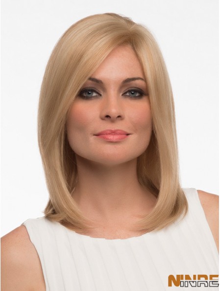 Cheveux raides Cheveux raides Longueur d'épaule Couleur blonde