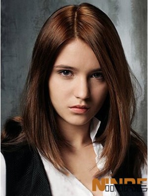 Cheveux droits droits Longueur d'épaule Style droit Couleur Auburn