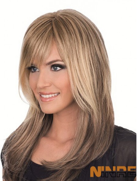 Perruque rouge de cheveux humains pleine perruque avec pleine couleur marron en dentelle