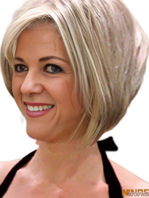 Remy Human Blonde Straight Layered  Wig Line à vendre