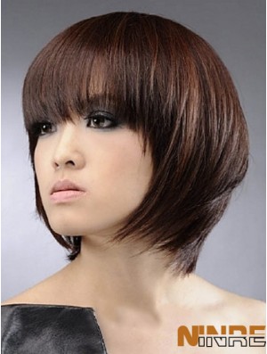 Perruques synthétiques sans bonnet de longueur de menton Bobs Style Bob