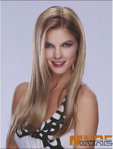 Perruque demi-blonde Lace Front longue longueur Style droit