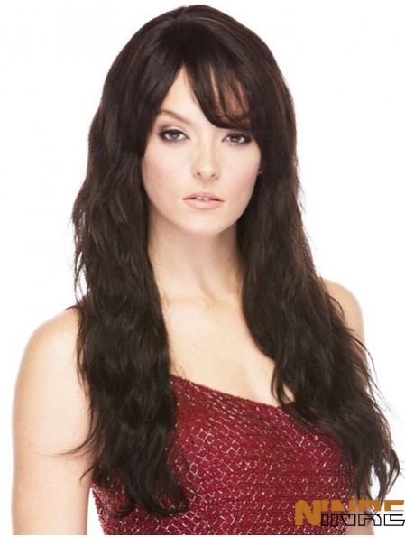 Cheveux humains brésiliens avec frange longue ligne droite