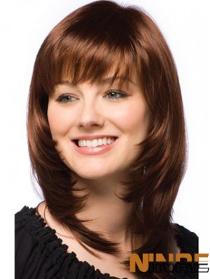 Perruques de cheveux humains à la mode avec des franges