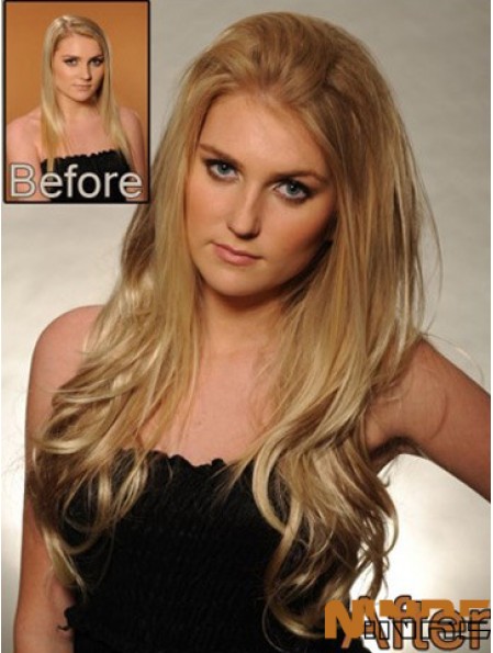 Radiant Beauty Blonde Wavy Long Synthétique Lace Front Wigs