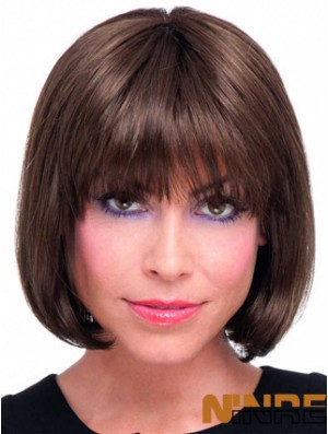 IncLace Frontable Auburn Straight Chin Longueur Remy Perruques en dentelle humaine